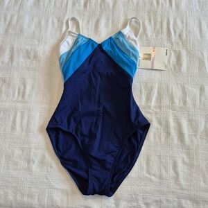 Anne Cole women's size 6 3 shade with white 1 piece swimsuit NWT